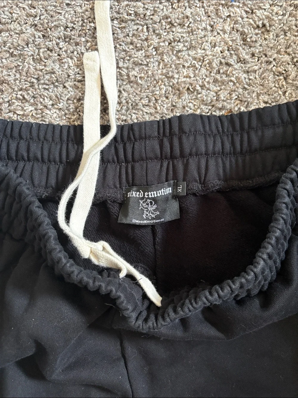 Black Graphic teens/men Sweatpants with Side Lettering